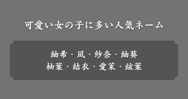 可愛い女の子に多い人気ネーム