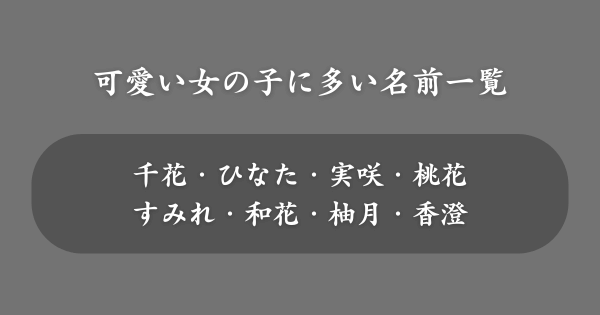 可愛い女の子に多い名前一覧
