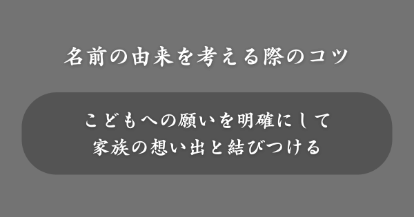 名前の由来を考える際のポイント