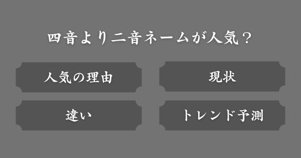 四音ネームより二音ネームが人気？