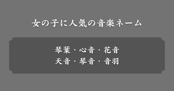 女の子に人気の音楽ネーム