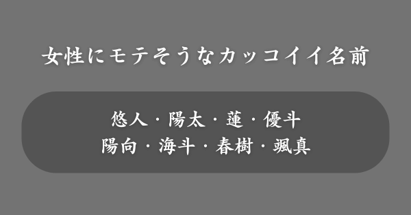 女子にモテそうなカッコイイ名前ランキング