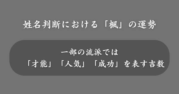 姓名判断における「楓」の運勢