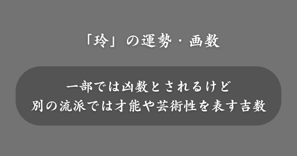 姓名判断における「玲」の運勢・画数