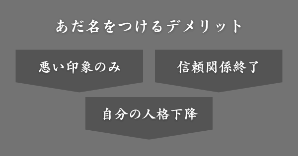 嫌いな人にあだ名をつけるデメリット