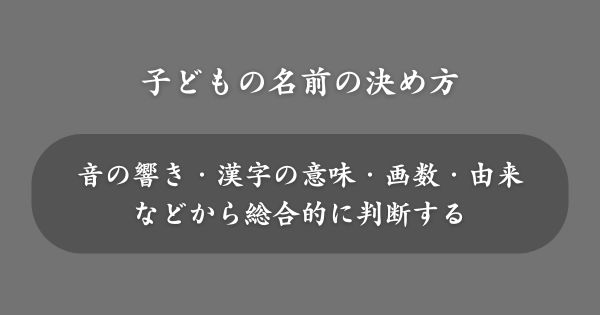 子どもの名前の決め方