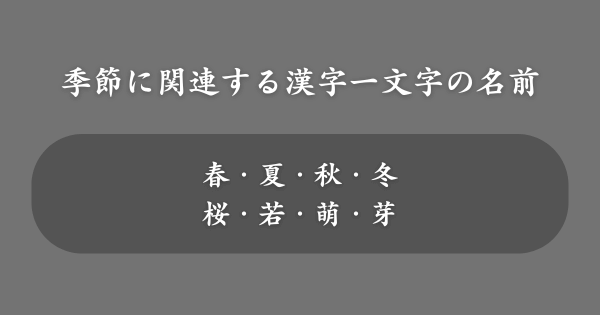 季節に関連する漢字一文字の女の子の名前一覧