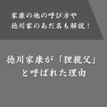 徳川家康が「狸親父」と呼ばれていた理由は見た目？他のあだ名も紹介
