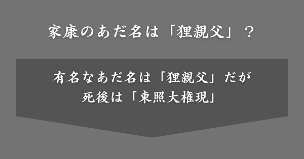 徳川家康のあだ名は「狸親父」？