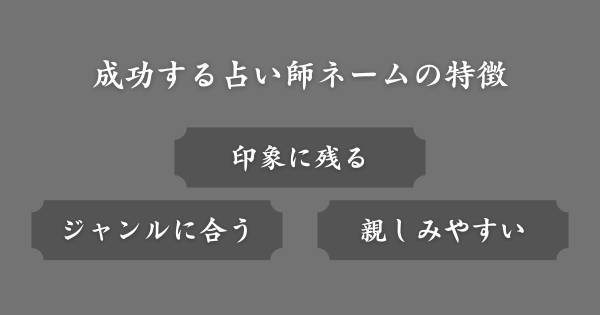 成功する占い師ネームの特徴