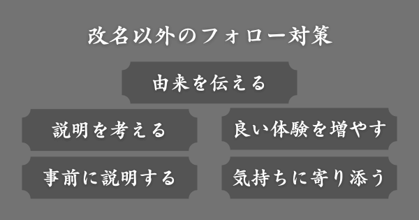 改名以外の子どもへのフォロー対策