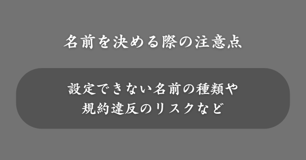 放浪者の名前を決める際の注意点