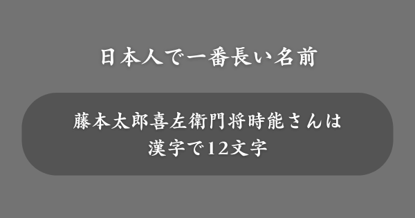 日本人で一番長い名前とは？