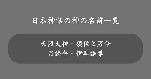 日本神話でかっこいい神の名前一覧
