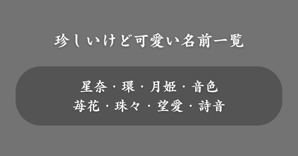 珍しいけど可愛い名前一覧