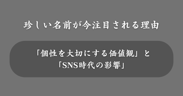 珍しい名前が今注目される理由