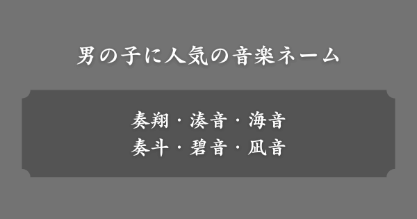 男の子に人気の音楽ネーム