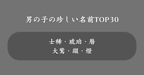 男の子の珍しい名前ランキング