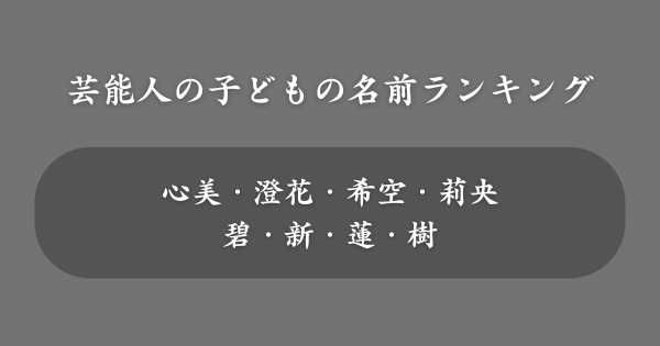 芸能人の子どもの名前ランキング