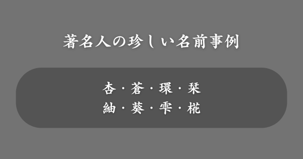 著名人の珍しい名前事例