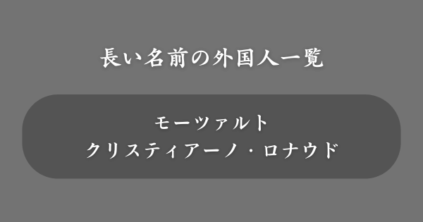長い名前の外国人一覧