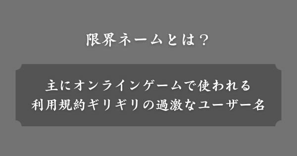 限界ネームとは？