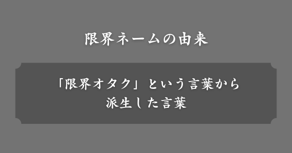 限界ネームの由来
